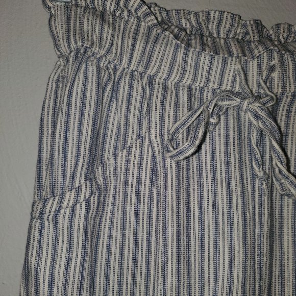 AE Outfitters Paperbag High Waisted Linen Blend Striped Tapered Pants Size XS - Picture 9 of 16